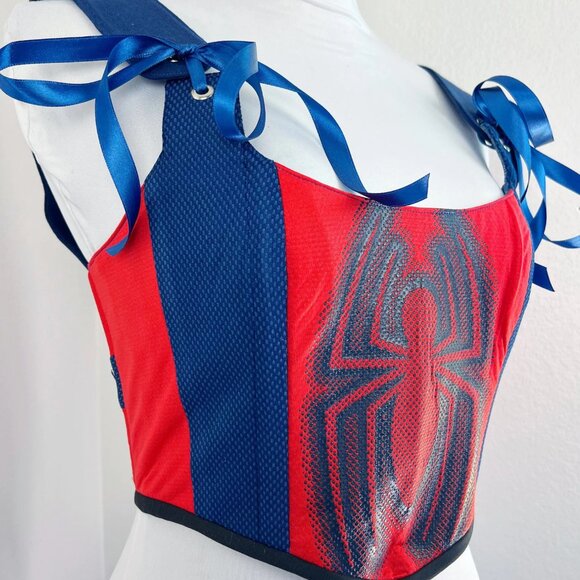 Hand Crafted Spider-Man Inspired Corset Top - Picture 7 of 9